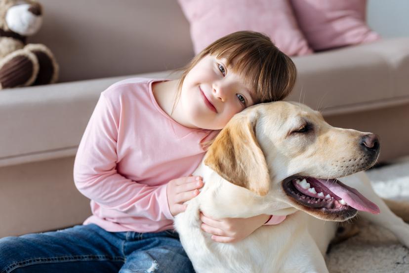 Image of someone with their pet.